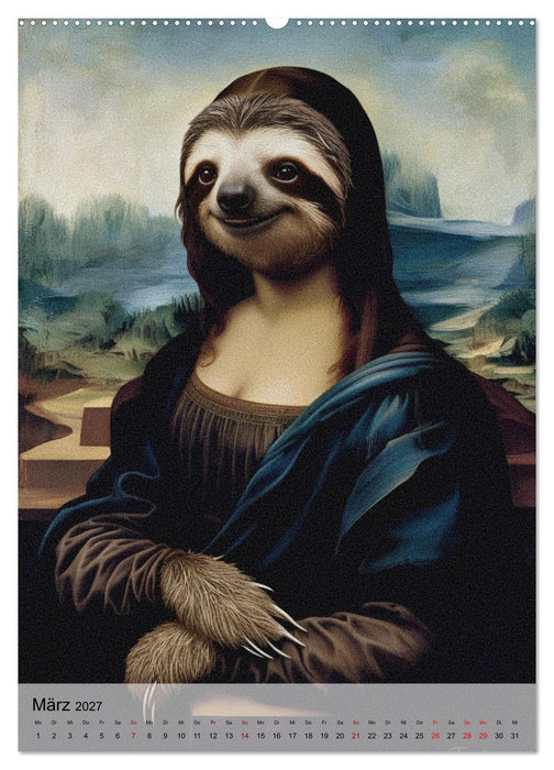 Sloth Art Originals... eine faultierlangsame Reise durch die Kunstgeschichte (CALVENDO Wandkalender 2027)