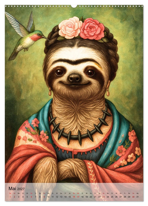Sloth Art Originals... eine faultierlangsame Reise durch die Kunstgeschichte (CALVENDO Wandkalender 2027)