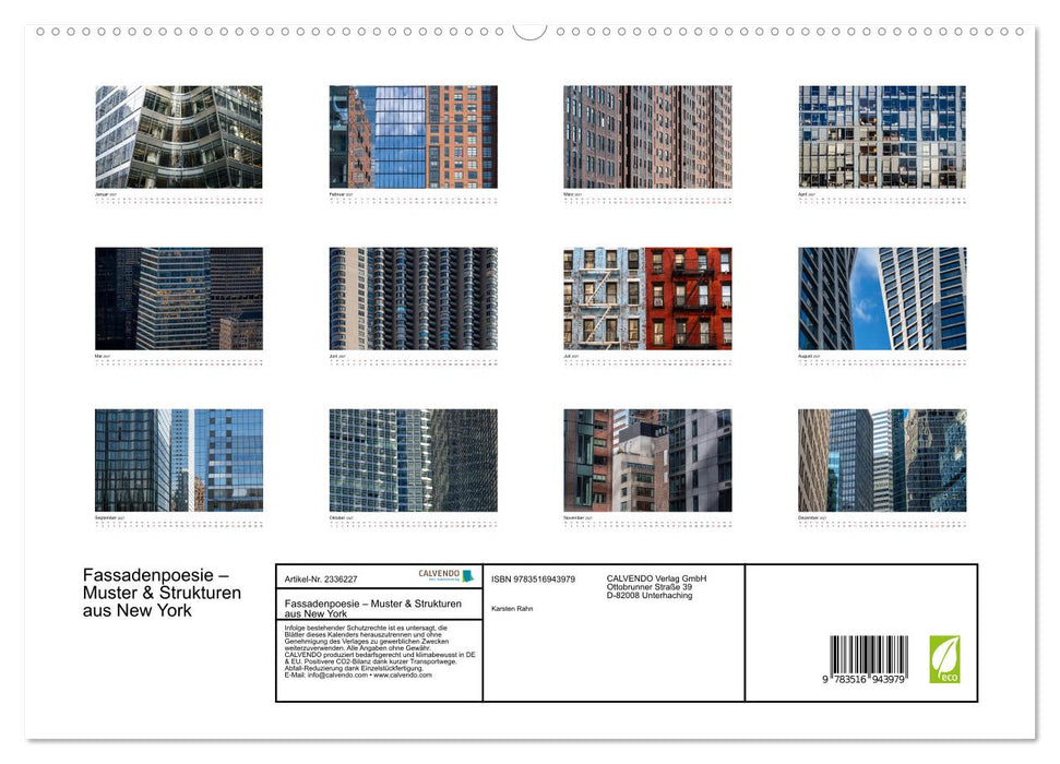 Fassadenpoesie – Muster & Strukturen aus New York (CALVENDO Premium Wandkalender 2027)