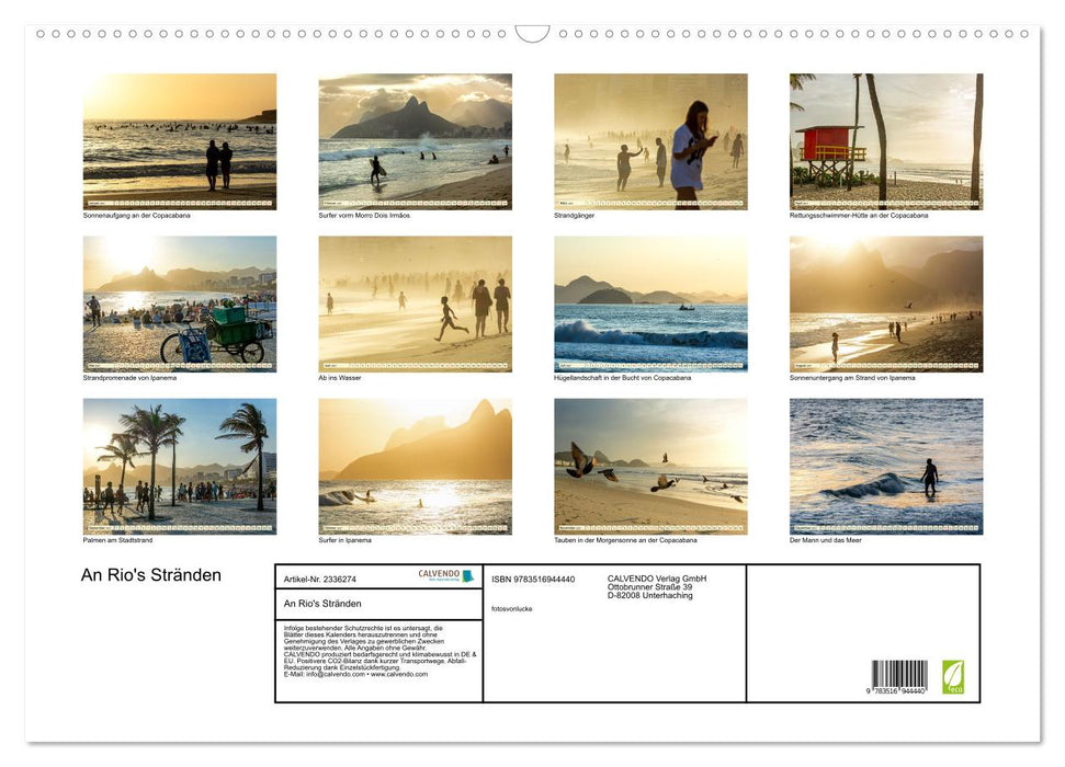 An Rio's Stränden (CALVENDO Wandkalender 2027)