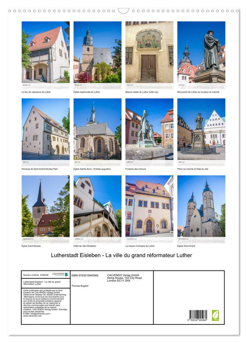 Lutherstadt Eisleben - La ville du grand réformateur Luther (CALVENDO Calendrier mensuel 2027)