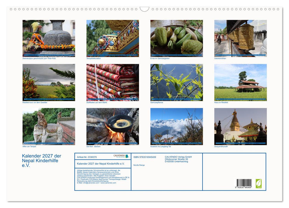 Kalender 2027 der Nepal Kinderhilfe e.V. (CALVENDO Wandkalender 2027)