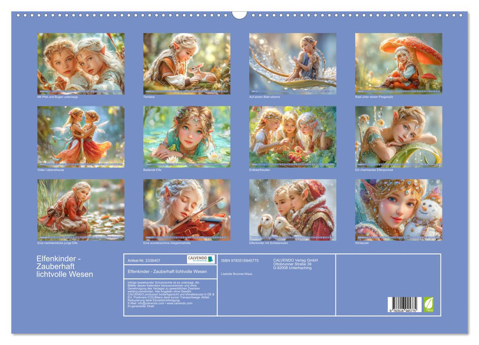 Elfenkinder - Zauberhaft lichtvolle Wesen (CALVENDO Wandkalender 2027)