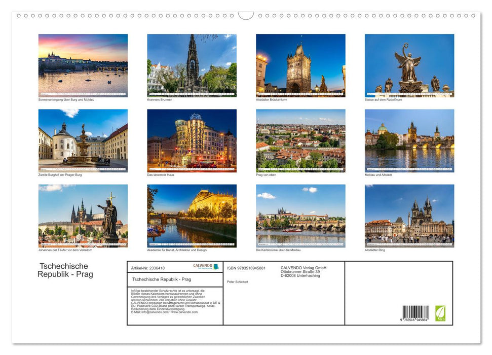 Tschechische Republik - Prag (CALVENDO Wandkalender 2027)