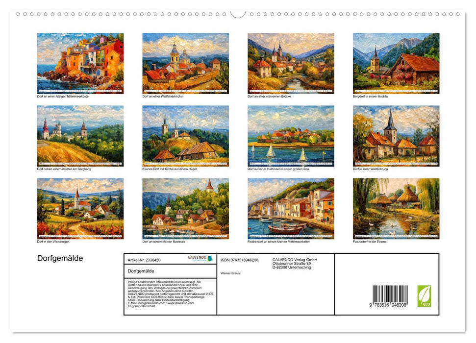 Dorfgemälde (CALVENDO Premium Wandkalender 2027)