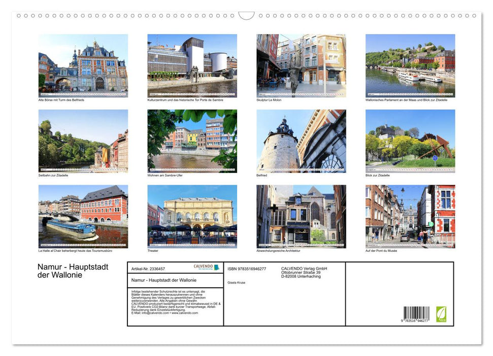 Namur - Hauptstadt der Wallonie (CALVENDO Wandkalender 2027)