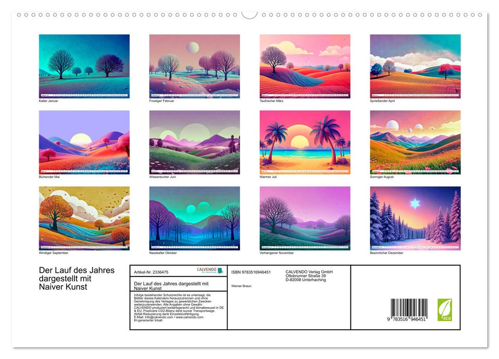 Der Lauf des Jahres dargestellt mit Naiver Kunst (CALVENDO Premium Wandkalender 2027)