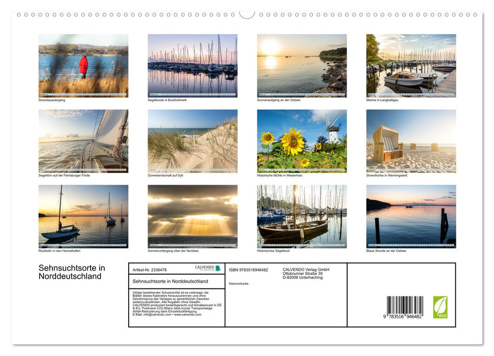 Sehnsuchtsorte in Norddeutschland (CALVENDO Premium Wandkalender 2027)