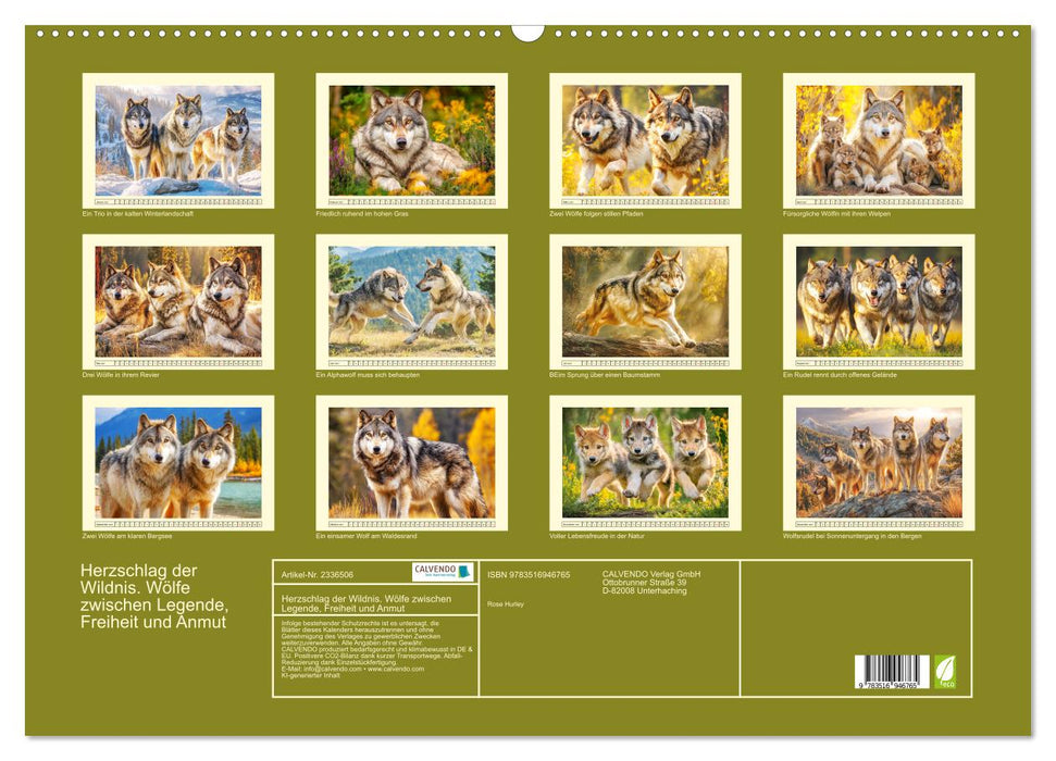 Herzschlag der Wildnis. Wölfe zwischen Legende, Freiheit und Anmut (CALVENDO Wandkalender 2027)