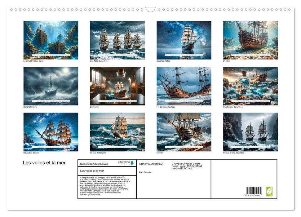 Les voiles et la mer (CALVENDO Calendrier mensuel 2027)