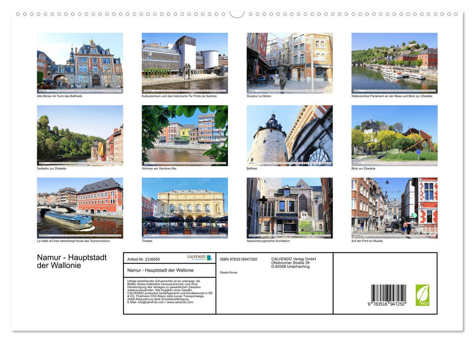 Namur - Hauptstadt der Wallonie (CALVENDO Premium Wandkalender 2027)