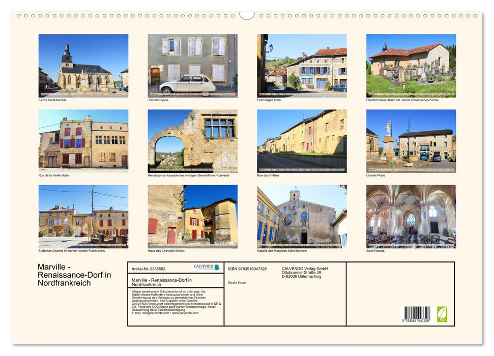 Marville - Renaissance-Dorf in Nordfrankreich (CALVENDO Wandkalender 2027)