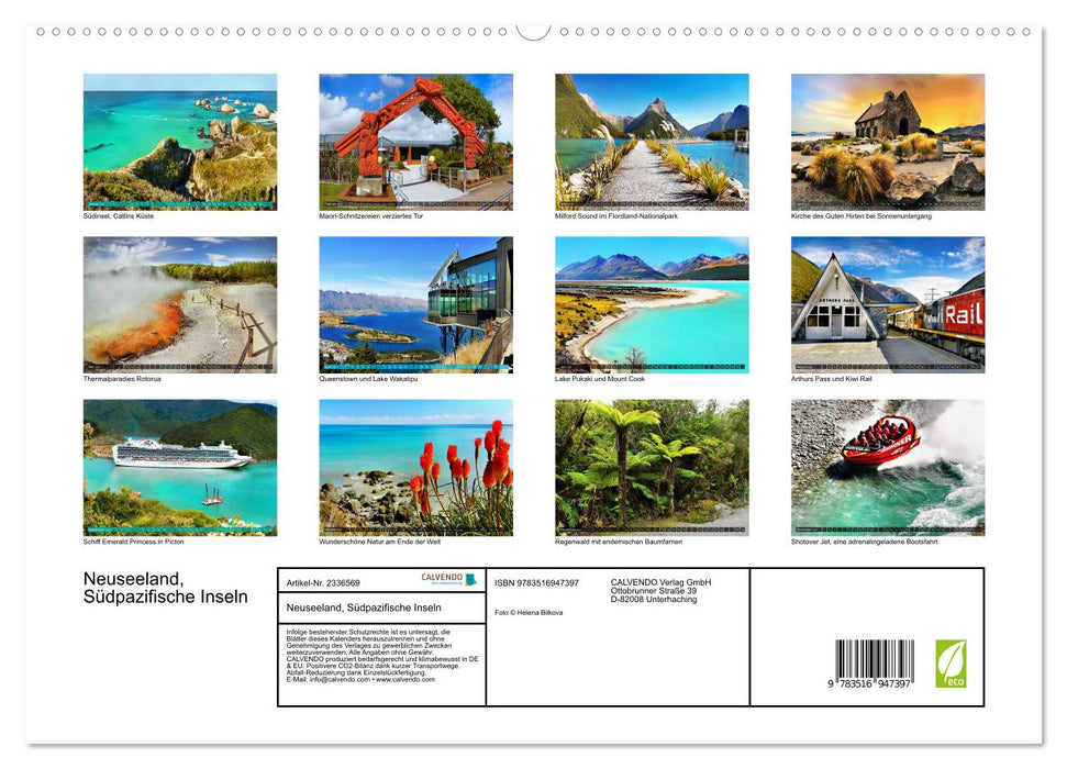 Neuseeland, Südpazifische Inseln (CALVENDO Premium Wandkalender 2027)