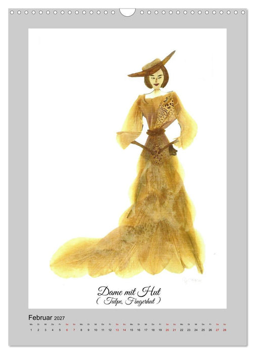 Aus Blüten werden elegante Damen (CALVENDO Wandkalender 2027)