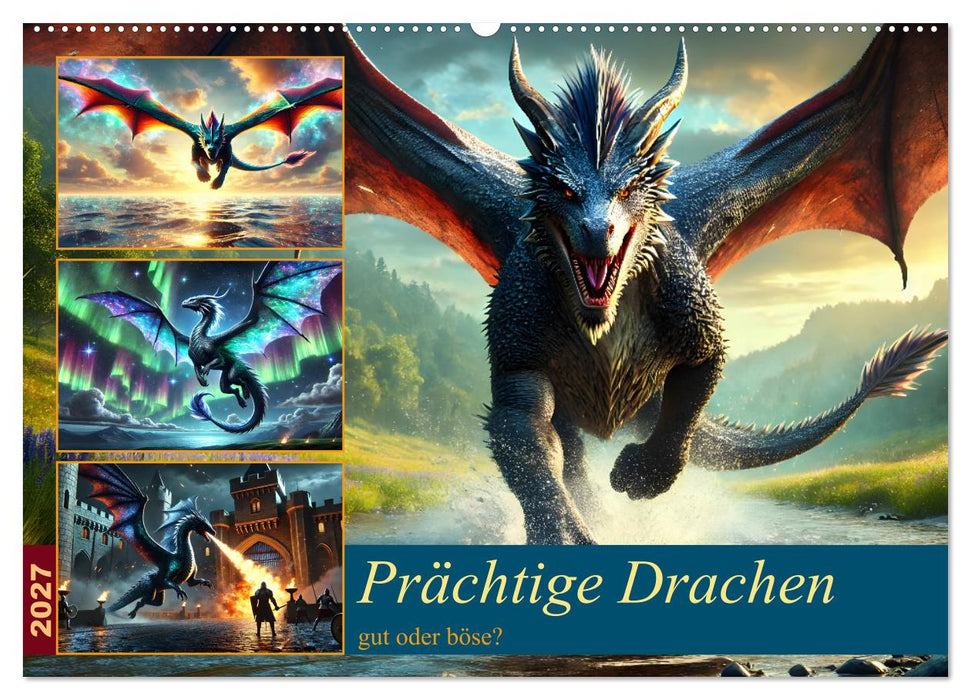 Prächtige Drachen, gut oder böse? (CALVENDO Wandkalender 2027)