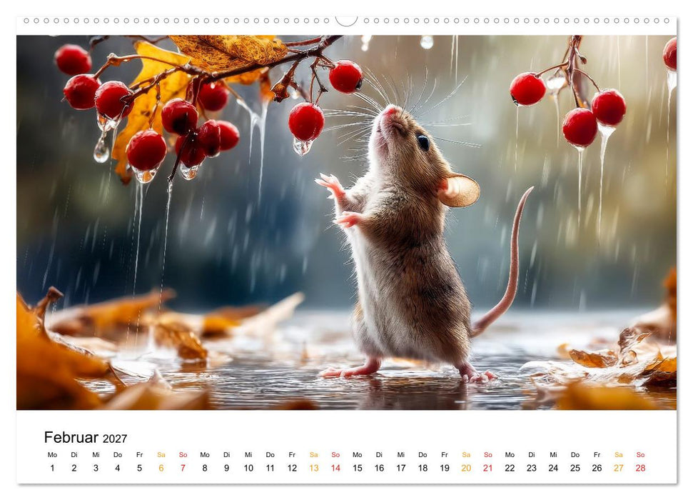 Regen? Na und! Mäuse (CALVENDO Premium Wandkalender 2027)