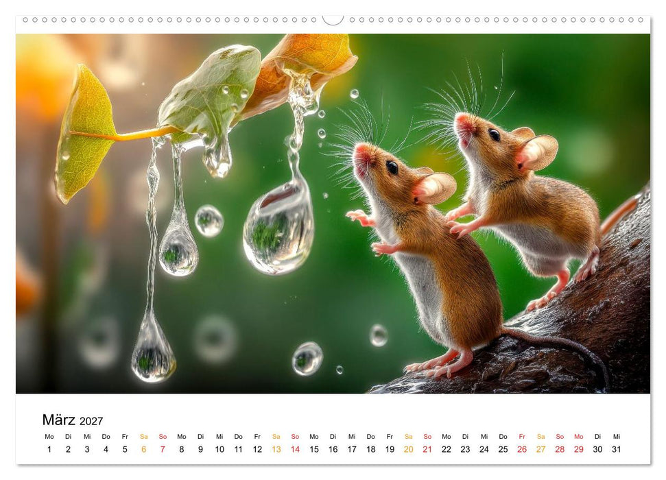 Regen? Na und! Mäuse (CALVENDO Premium Wandkalender 2027)