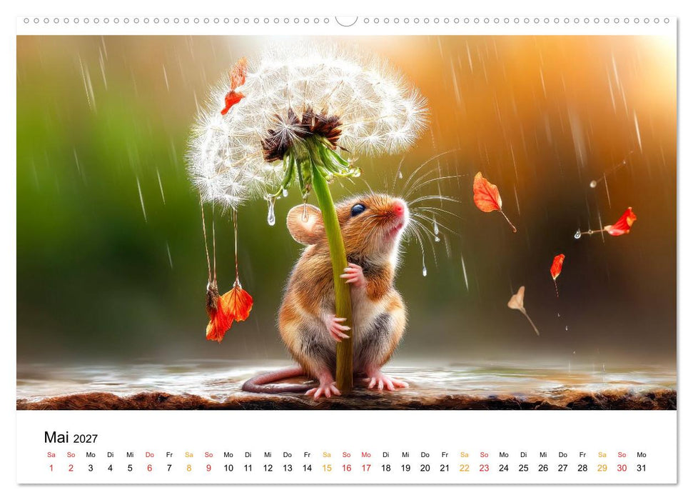 Regen? Na und! Mäuse (CALVENDO Premium Wandkalender 2027)