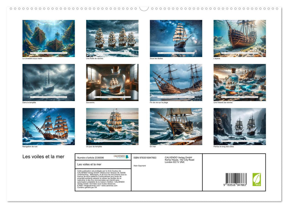 Les voiles et la mer (CALVENDO Calendrier supérieur 2027)