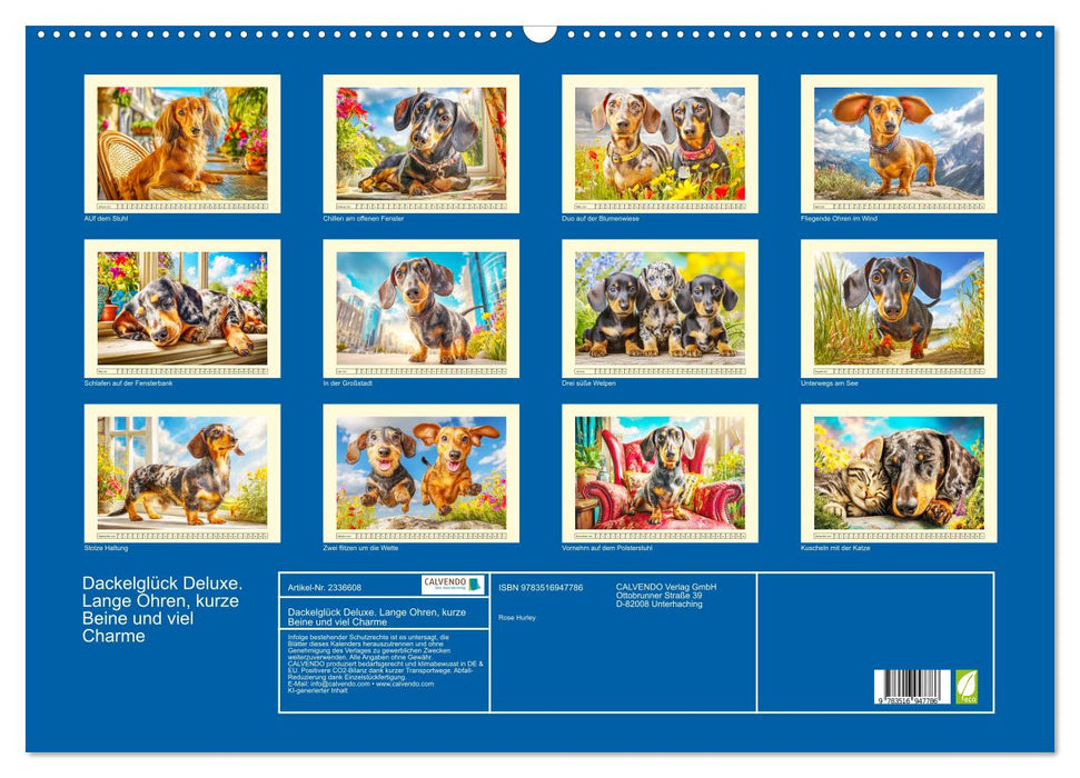 Dackelglück Deluxe. Lange Ohren, kurze Beine und viel Charme (CALVENDO Wandkalender 2027)