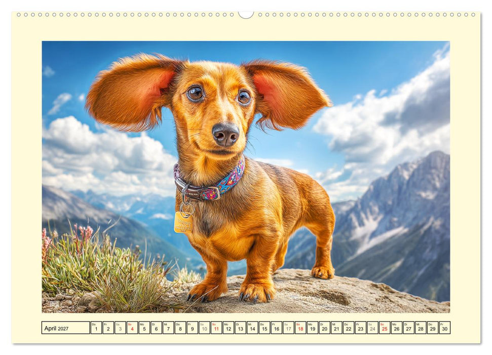 Dackelglück Deluxe. Lange Ohren, kurze Beine und viel Charme (CALVENDO Wandkalender 2027)