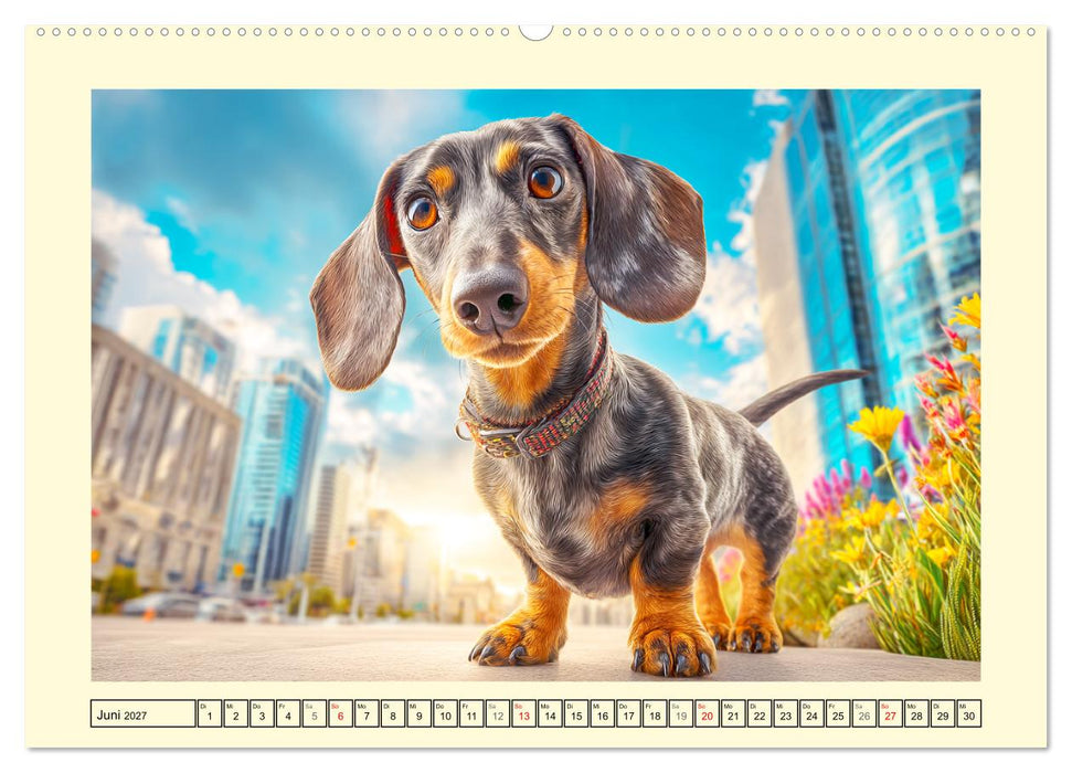Dackelglück Deluxe. Lange Ohren, kurze Beine und viel Charme (CALVENDO Wandkalender 2027)
