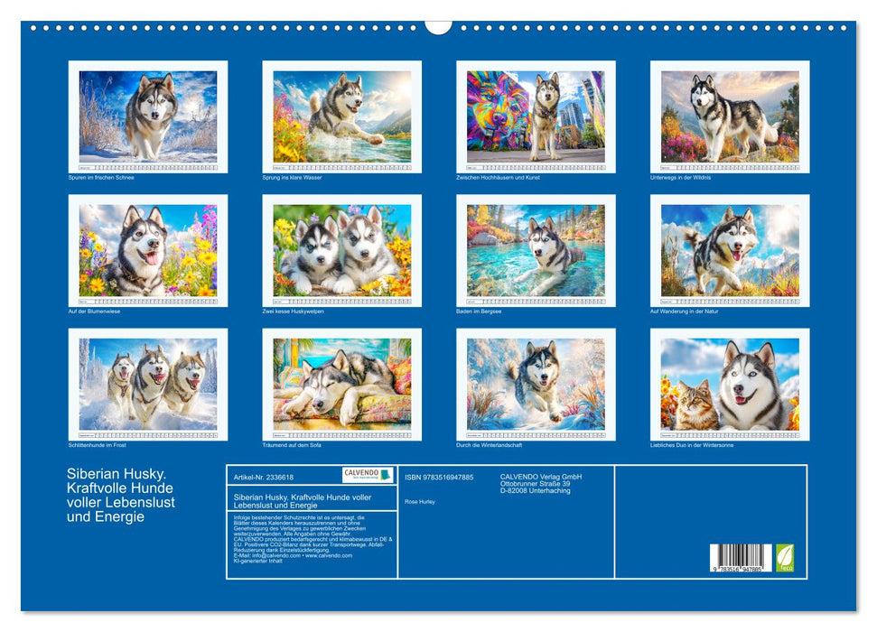 Siberian Husky. Kraftvolle Hunde voller Lebenslust und Energie (CALVENDO Wandkalender 2027)