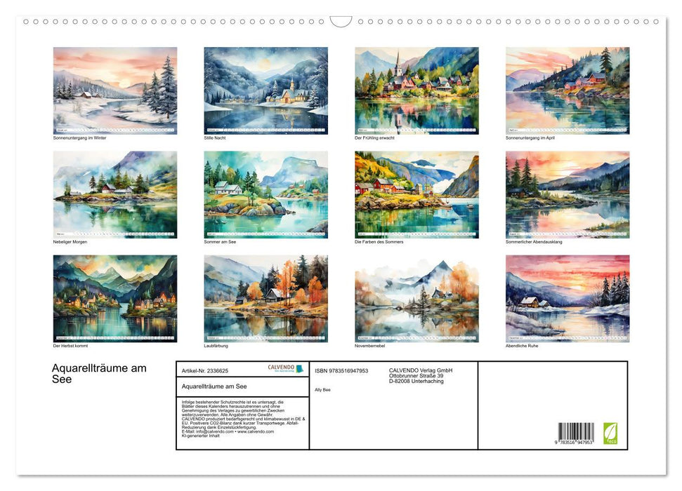 Aquarellträume am See (CALVENDO Wandkalender 2027)