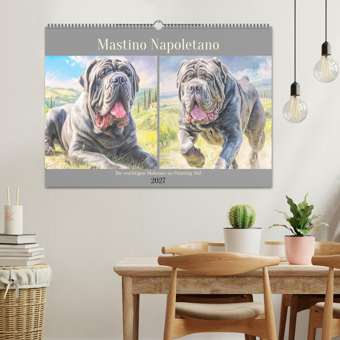 Mastino Napoletano. Die wuchtigen Molosser im Painting-Stil (CALVENDO Wandkalender 2027)