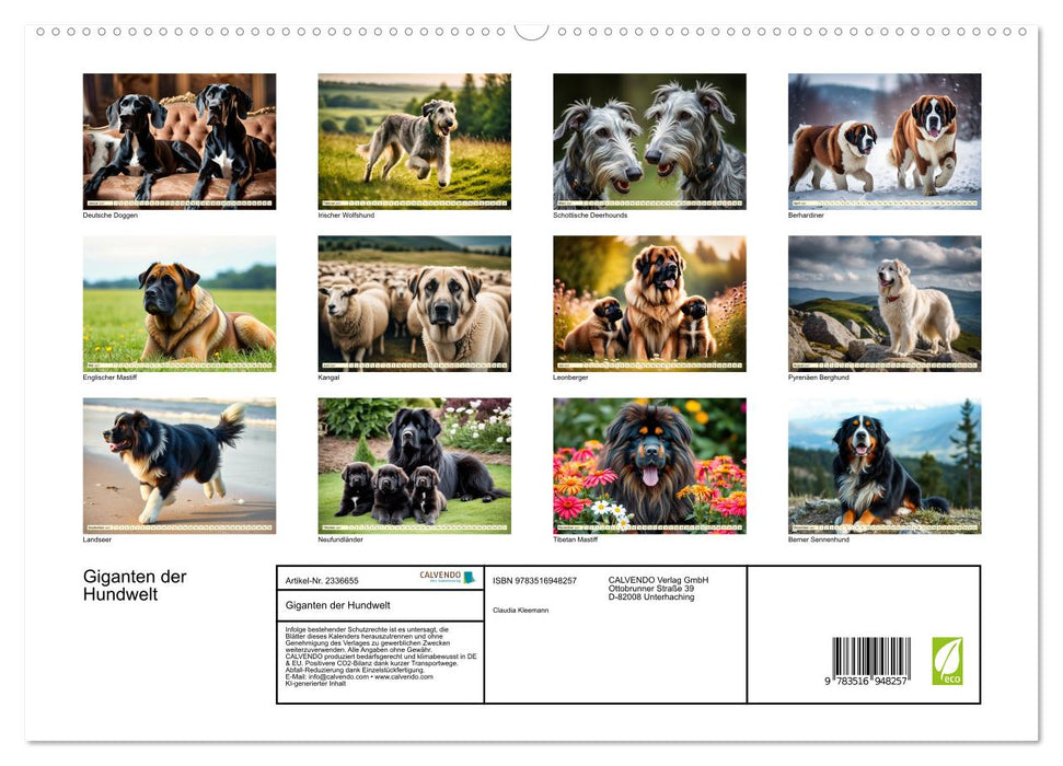 Giganten der Hundwelt (CALVENDO Premium Wandkalender 2027)