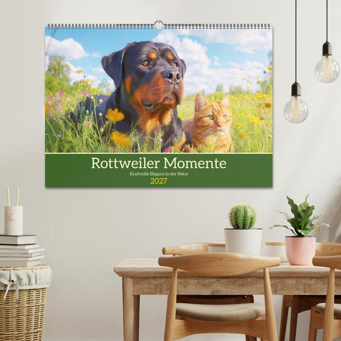 Rottweiler Momente. Kraftvolle Eleganz in der Natur (CALVENDO Wandkalender 2027)