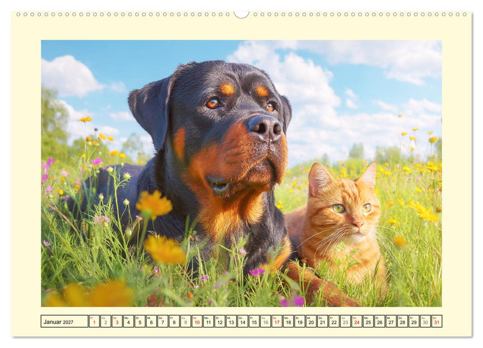 Rottweiler Momente. Kraftvolle Eleganz in der Natur (CALVENDO Wandkalender 2027)