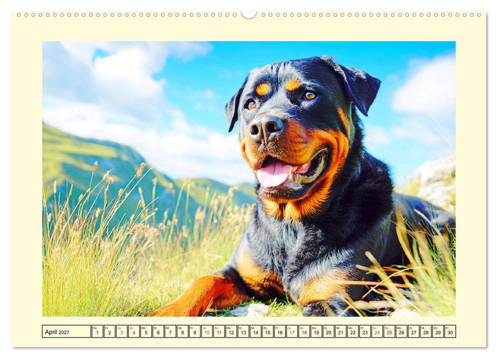 Rottweiler Momente. Kraftvolle Eleganz in der Natur (CALVENDO Wandkalender 2027)