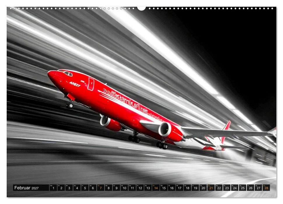 BLITZschnell - Züge und Flugzeuge in Bewegung - Color-Key (CALVENDO Wandkalender 2027)