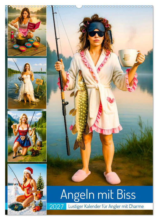 Angeln mit Biss - Lustiger Kalender für Angler mit Charme (CALVENDO Wandkalender 2027)