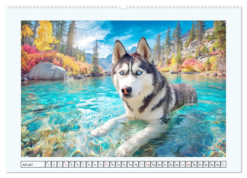 Siberian Husky. Kraftvolle Hunde voller Lebenslust und Energie (CALVENDO Premium Wandkalender 2027)