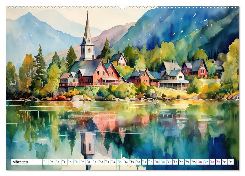 Aquarellträume am See (CALVENDO Premium Wandkalender 2027)