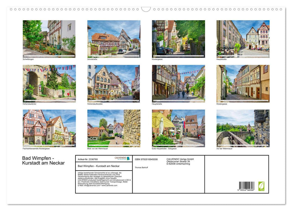 Bad Wimpfen - Kurstadt am Neckar (CALVENDO Wandkalender 2027)