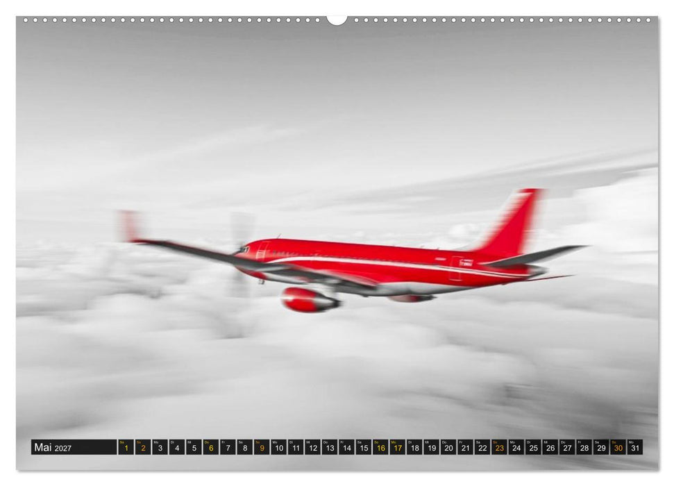 BLITZschnell - Züge und Flugzeuge in Bewegung - Color-Key (CALVENDO Premium Wandkalender 2027)