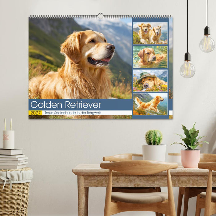 Golden Retriever. Treue Seelenhunde in der Bergwelt (CALVENDO Wandkalender 2027)