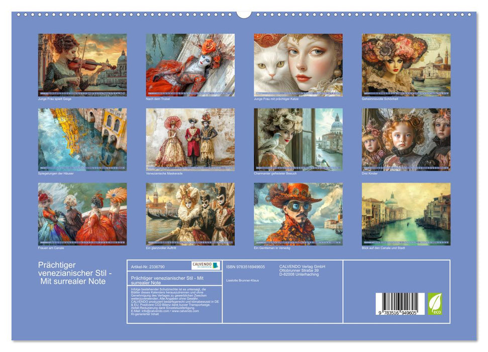 Prächtiger venezianischer Stil - Mit surrealer Note (CALVENDO Premium Wandkalender 2027)