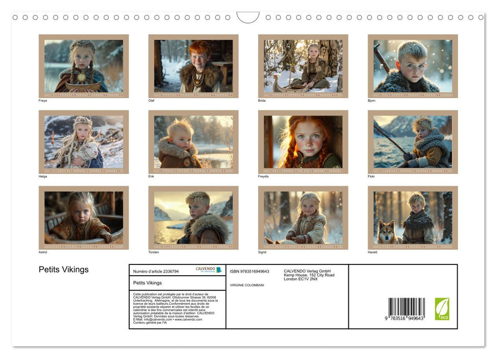 Petits Vikings (CALVENDO Calendrier mensuel 2027)