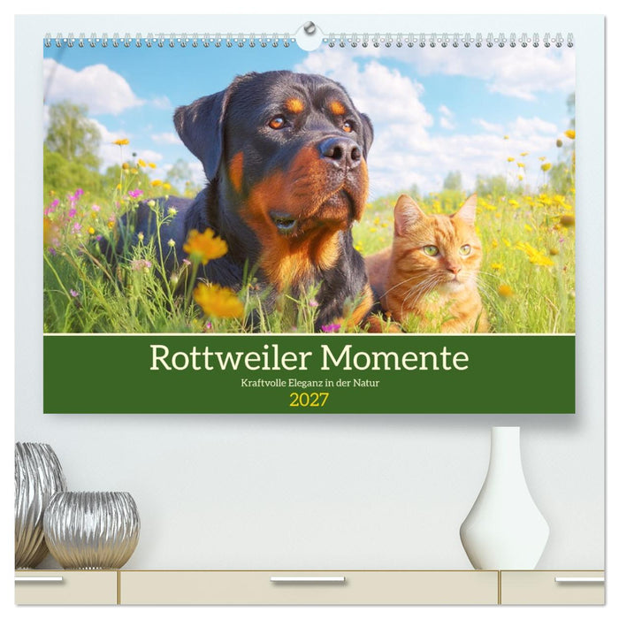 Rottweiler Momente. Kraftvolle Eleganz in der Natur (CALVENDO Premium Wandkalender 2027)