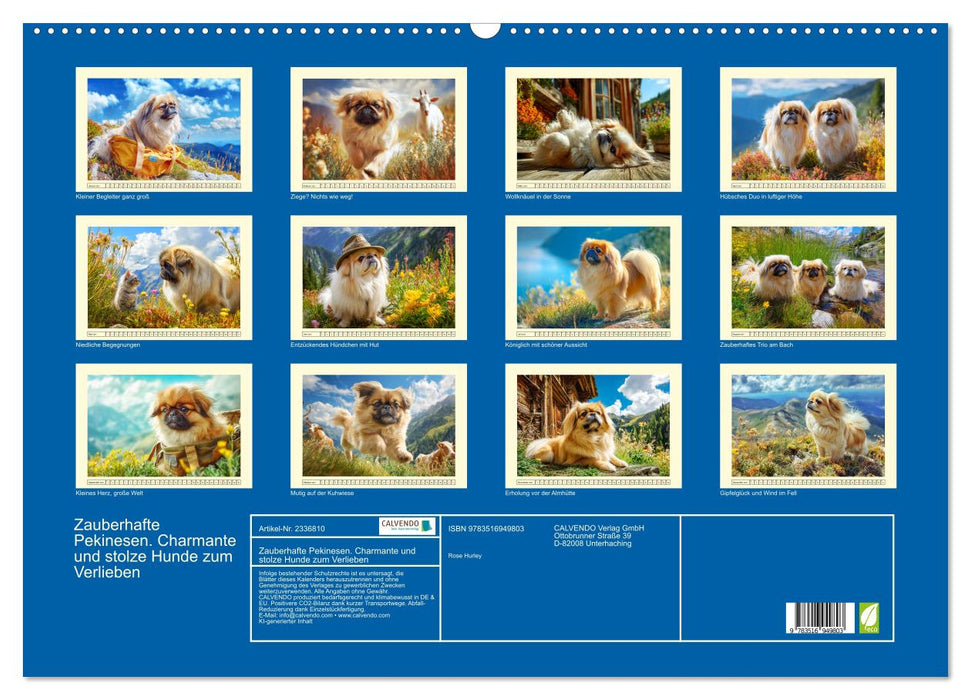 Zauberhafte Pekinesen. Charmante und stolze Hunde zum Verlieben (CALVENDO Wandkalender 2027)