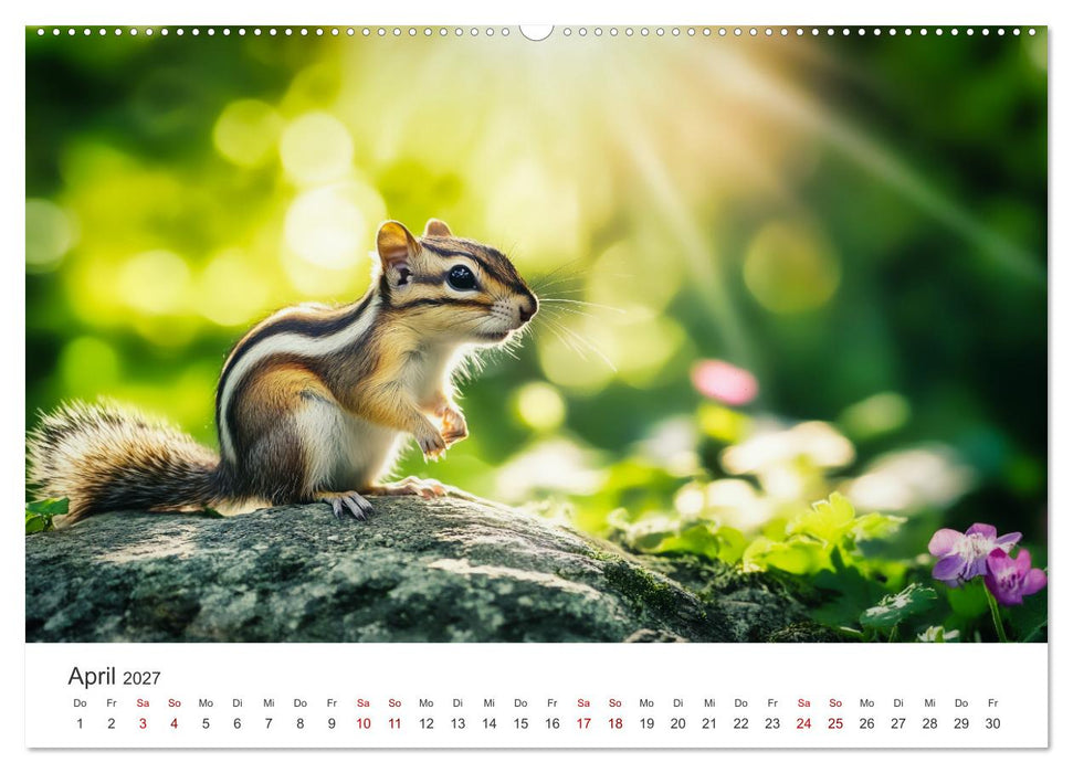 Backen voll - Ein Jahr mit Streifenhörnchen (CALVENDO Premium Wandkalender 2027)