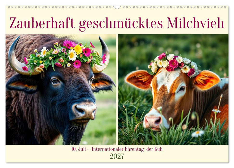 Zauberhaft geschmücktes Milchvieh (CALVENDO Wandkalender 2027)
