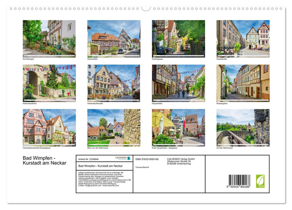 Bad Wimpfen - Kurstadt am Neckar (CALVENDO Premium Wandkalender 2027)
