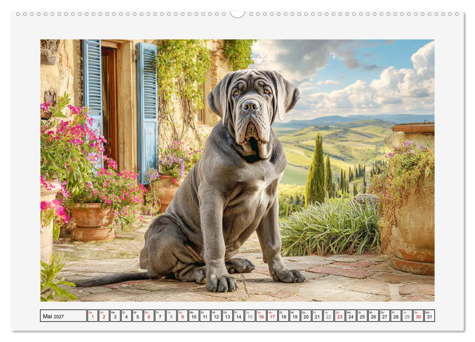Mastino Napoletano. Die gelassenen Molosser mit antiken Vorfahren (CALVENDO Premium Wandkalender 2027)