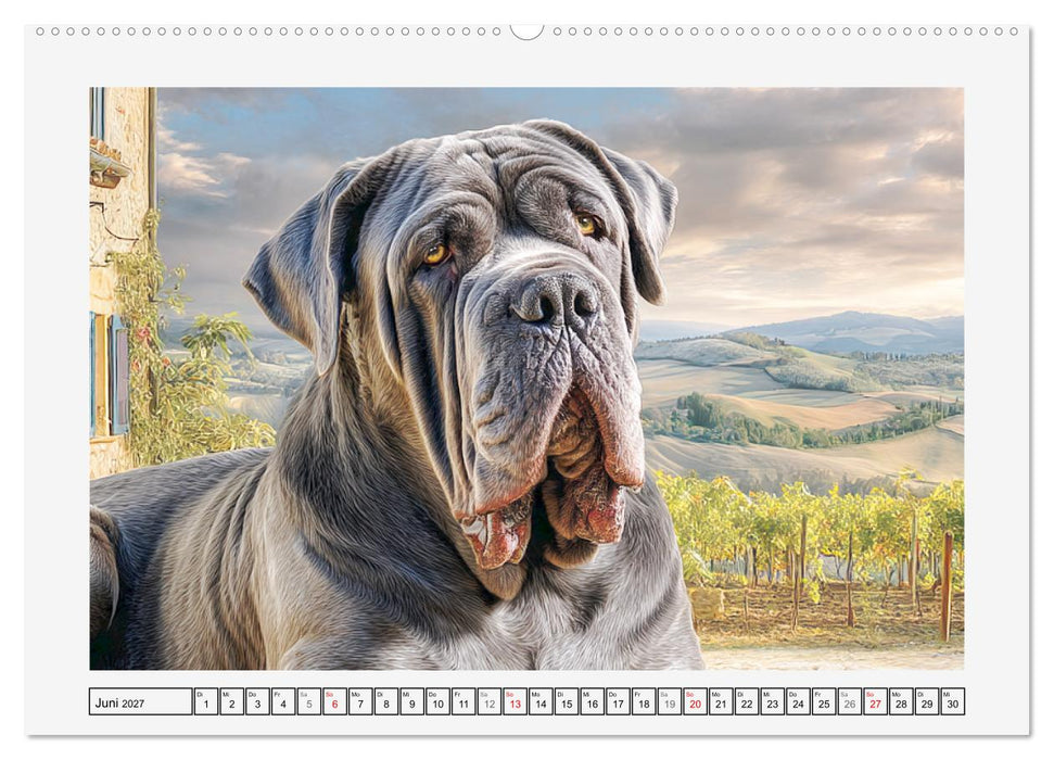 Mastino Napoletano. Die gelassenen Molosser mit antiken Vorfahren (CALVENDO Premium Wandkalender 2027)
