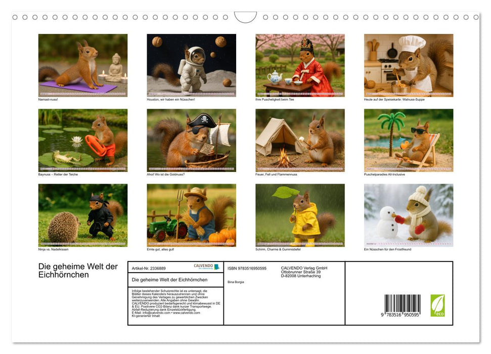 Die geheime Welt der Eichhörnchen (CALVENDO Wandkalender 2027)